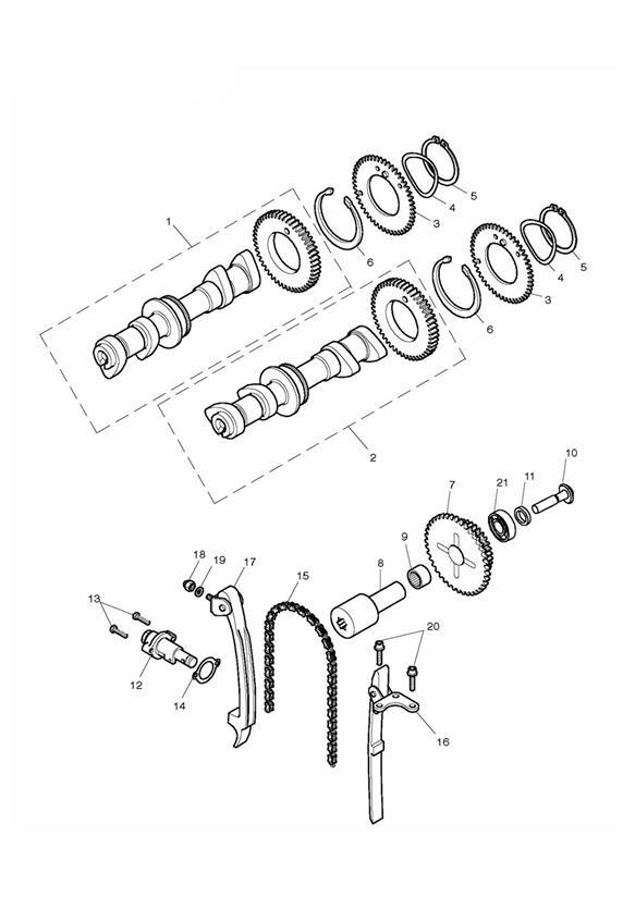 Diagram Camshaft & Camshaft Drive for your 2016 Triumph Thruxton  900 EFI 