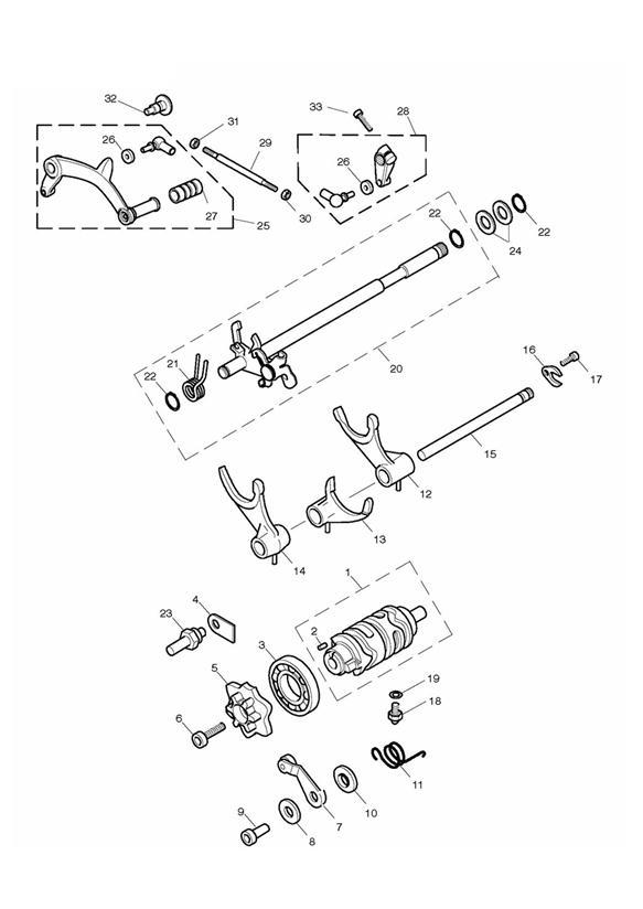 Diagram Gear Selectors & Pedal for your Triumph Thruxton  