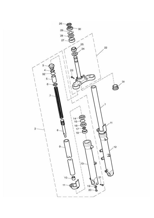 Diagram Front Forks & Lower Yoke for your 2006 Triumph Bonneville   