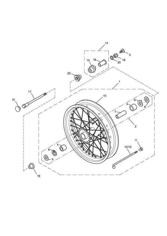 Diagram Front Wheel for your 2006 Triumph Bonneville   