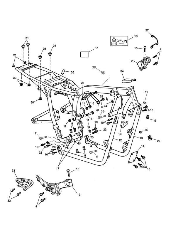 Diagram Main Frame & Fittings for your 2016 Triumph Bonneville  T120 BLACK > AD0138 