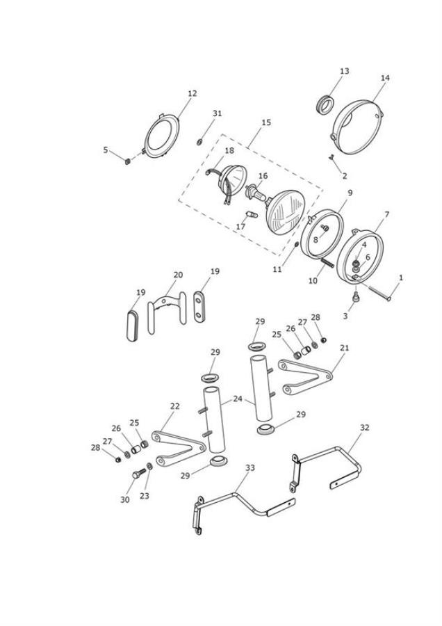 Diagram Headlight Assembly for your 2013 Triumph Thruxton  900 EFI 