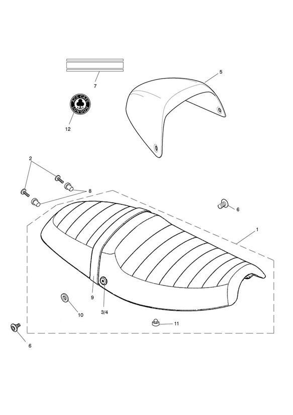 Diagram Seat for your 2015 Triumph Thruxton  900 EFI 