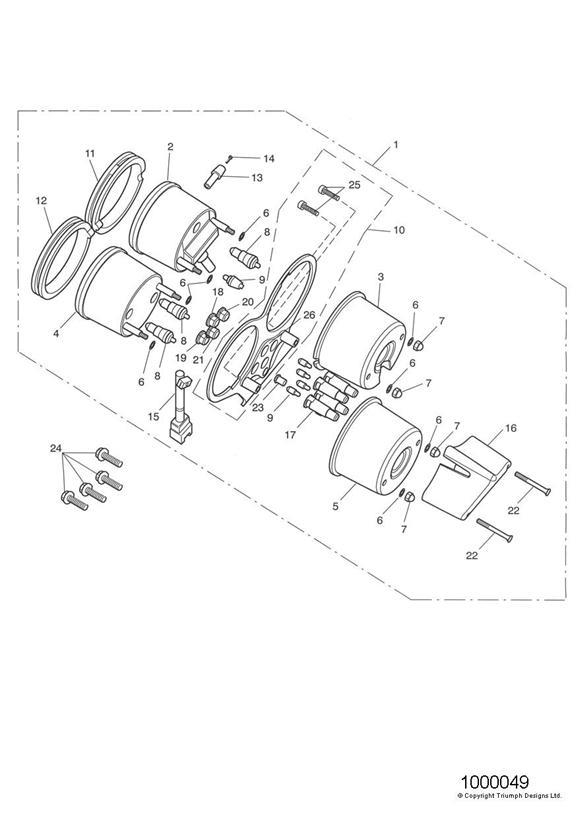 Diagram Instruments for your 2005 Triumph Thruxton  900 Carbs 