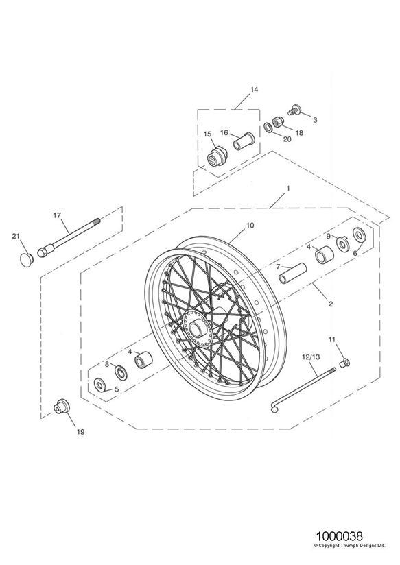 Diagram Front Wheel for your 2006 Triumph Bonneville   