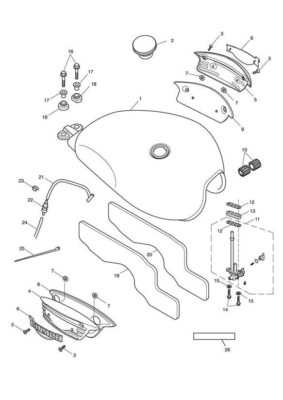 Diagram Fuel Tank & Fittings > 317246 for your 2021 Triumph Bonneville Speedmaster   