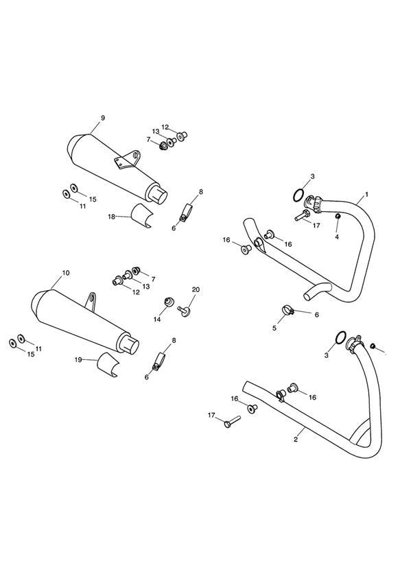 Diagram Exhaust System for your 2017 Triumph Thruxton  1200 