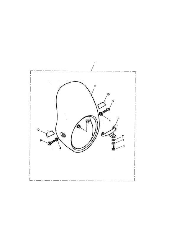 Diagram Flyscreen Kit, Solid Gold Stripe for your Triumph Bonneville Bobber  