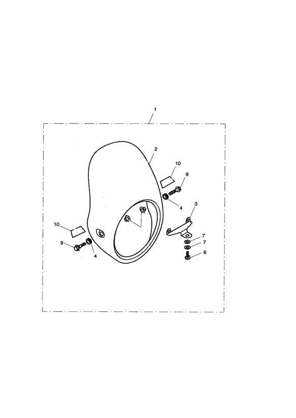 Diagram Flyscreen Kit, Solid White Stripe >281466-F2/279279-F4 for your Triumph Bonneville Bobber  