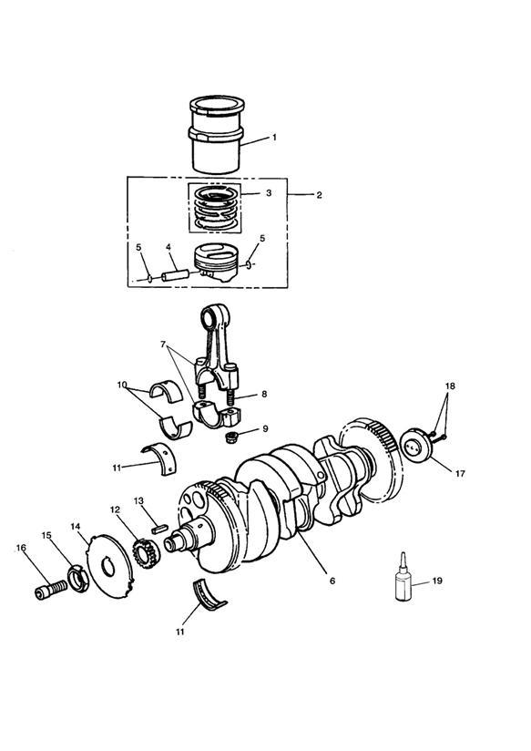 Diagram Crankshaft/Conn Rod/Pistons and Liners for your 2016 Triumph Thunderbird   