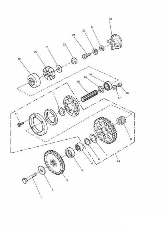 Diagram Alternator/ Starter Drive Gears for your 1996 Triumph Thunderbird  Standard 