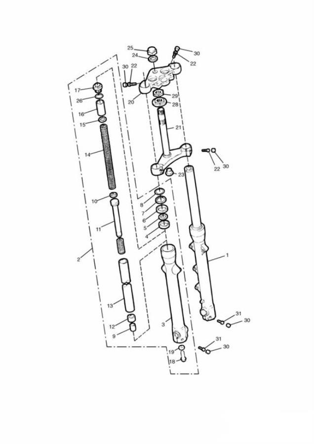 Diagram Front Forks and Yokes 92894 + for your 1999 Triumph Thunderbird Standard  