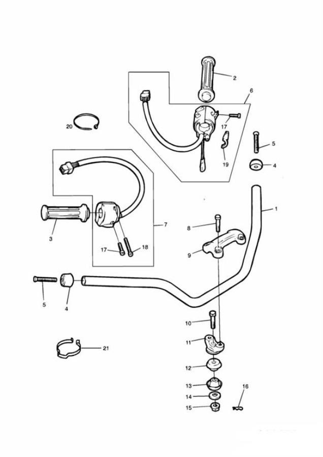 Diagram Handlebars and Switches for your 2015 Triumph Bonneville   