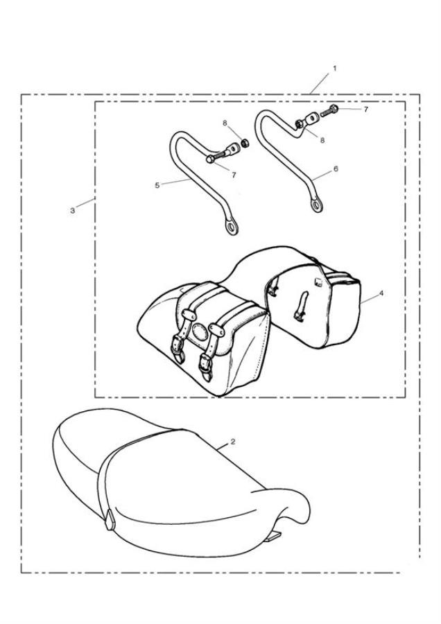 Diagram Leather Pannier/O.E. Seat Kit (from VIN 71699) for your Triumph Thunderbird  