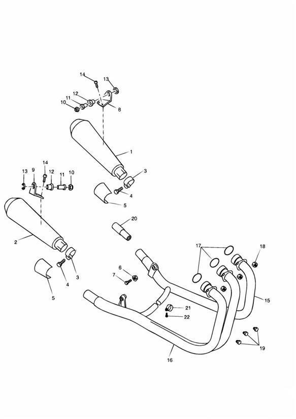 Diagram Exhaust System 89737 + for your 2001 Triumph Thunderbird SPORT  