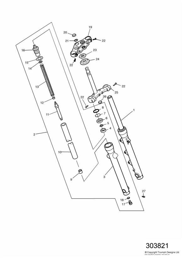 Diagram Front Forks and Yokes for your 2017 Triumph Bonneville Bobber   