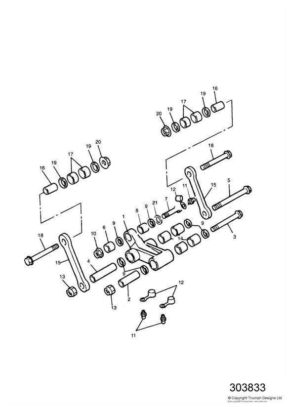Diagram Rear Suspension Linkage for your 2000 Triumph Thunderbird SPORT  