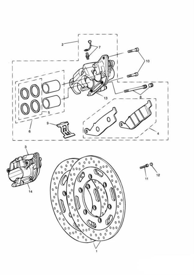 Diagram Front Brake Caliper and Disc for your 2017 Triumph Bonneville Bobber   