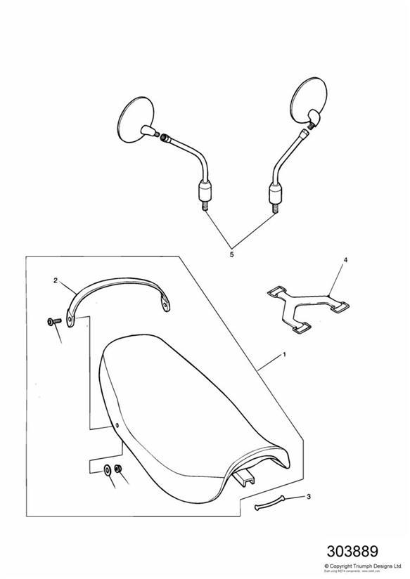 Diagram Seat/Mirrors for your 2013 Triumph Thunderbird 1600 & 1700 Standard  