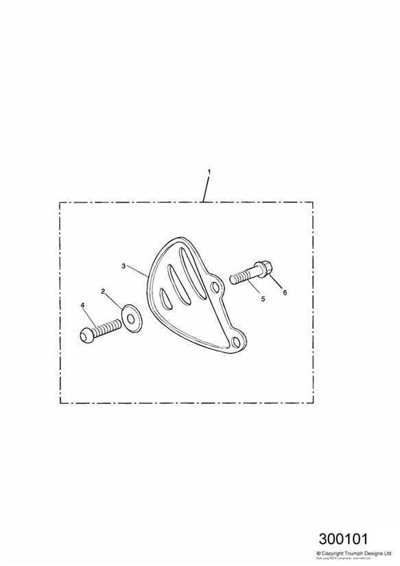 Diagram Heel Guard Kit for your 2001 Triumph Thunderbird SPORT  