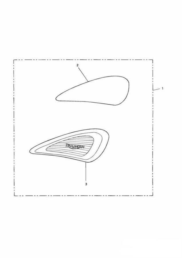 Diagram Tank Knee Pad Kit for your 2001 Triumph Thunderbird SPORT  