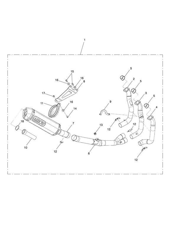 Diagram Arrow Full Race Exhaust for your 2008 Triumph Daytona   