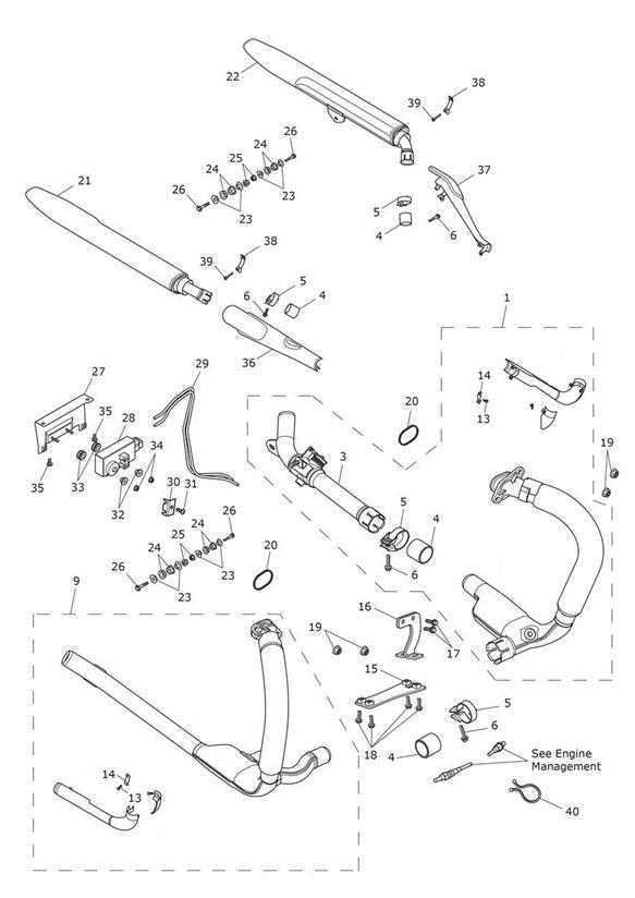 Diagram Exhaust System for your 2015 Triumph Thunderbird   