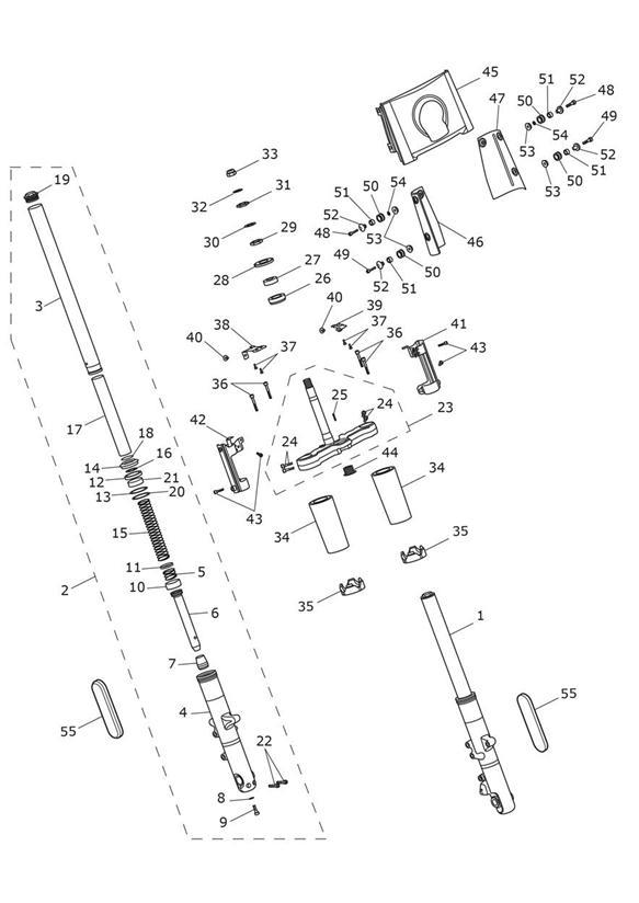 Diagram Front Forks & Lower Yoke for your Triumph