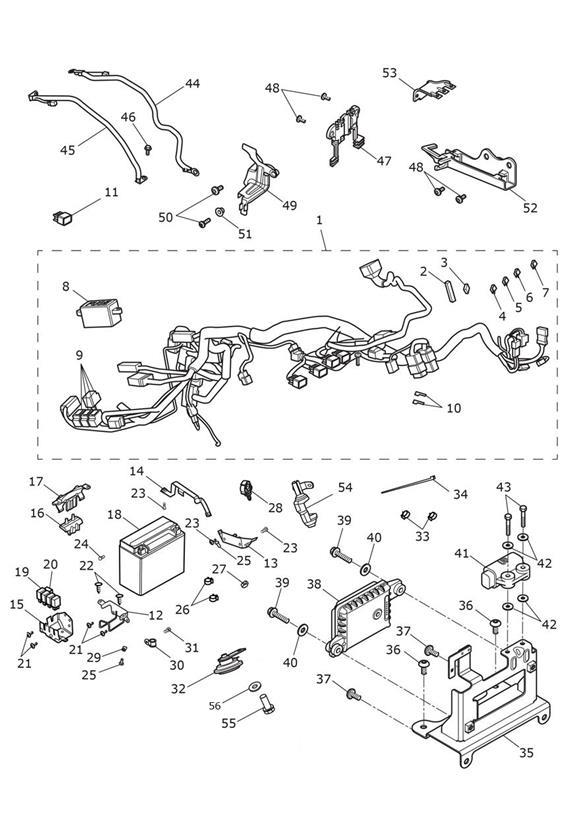 Diagram Electrical Equipment for your 2019 Triumph Thunderbird  1600 & 1700 LT 