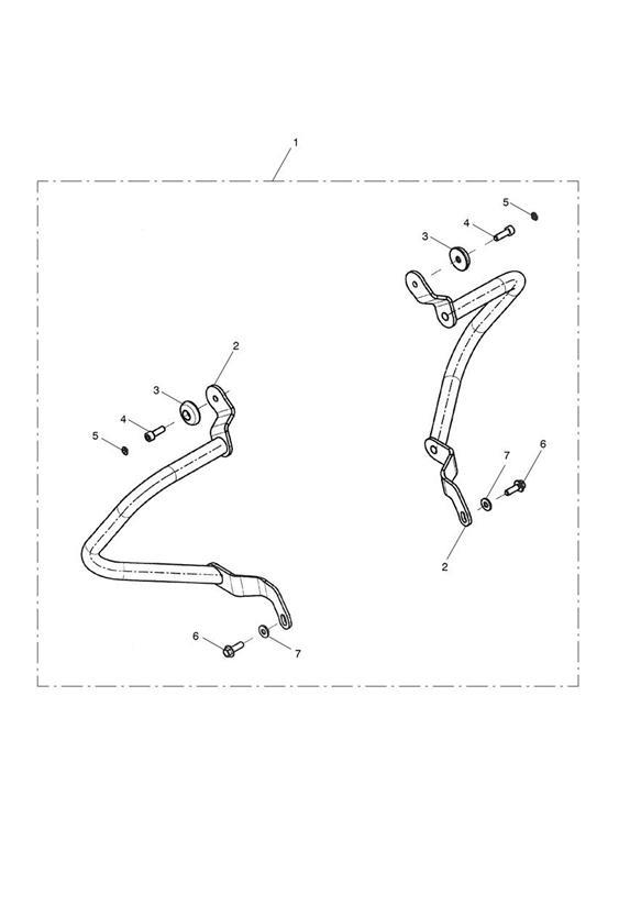 Diagram Dresser Bar Kit, Rear for your Triumph