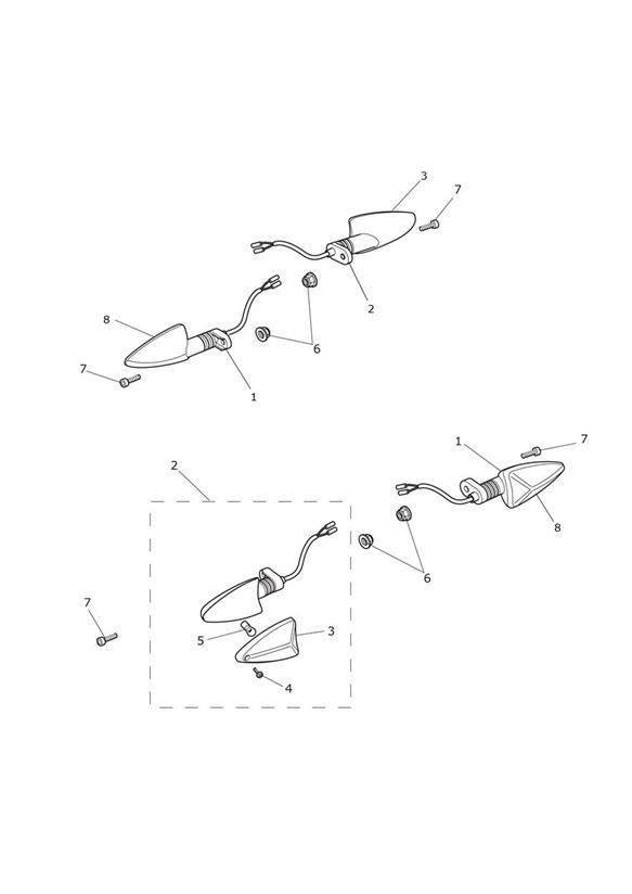 Diagram Indicators for your Triumph Thunderbird  1600 & 1700 STORM