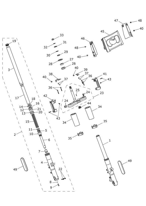 Diagram Front Forks & Lower Yoke for your Triumph