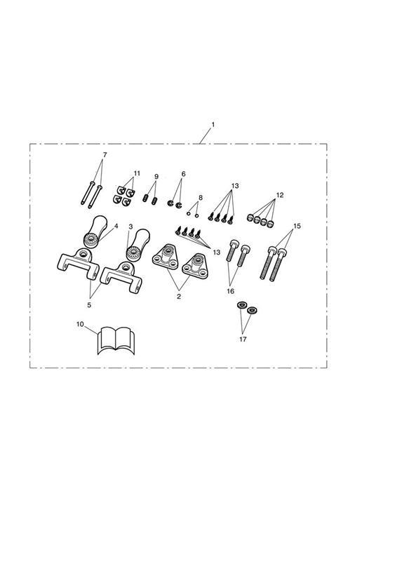 Diagram Adjustable Passenger Footboard Hardware Kit for your 2018 Triumph Thunderbird  1600 & 1700 COMMANDER 