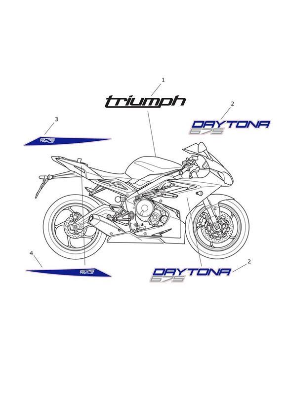 Diagram Decals - 657157 > for your 2015 Triumph Daytona 675 R from VIN 564948  