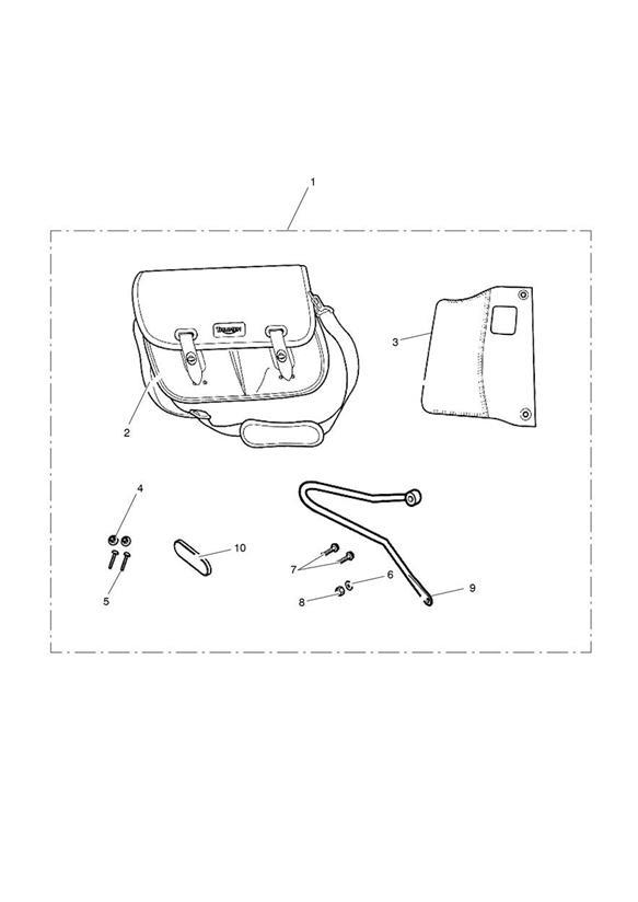 Diagram Pannier Kit, RH, Waxed for your 2010 Triumph Bonneville  from VIN 380777/ SE 