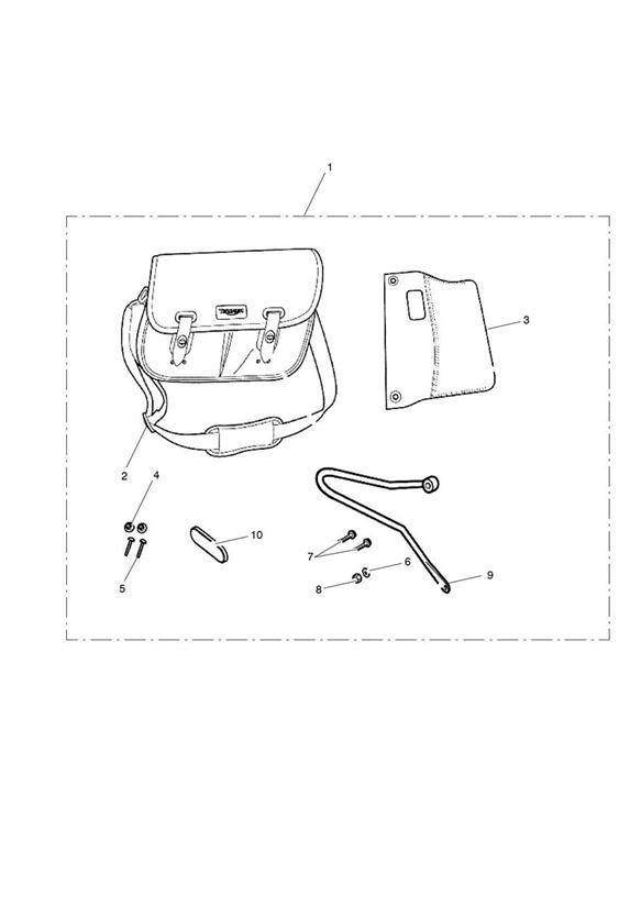 Diagram Pannier Kit, LH, Waxed for your 2010 Triumph Bonneville  from VIN 380777/ SE 