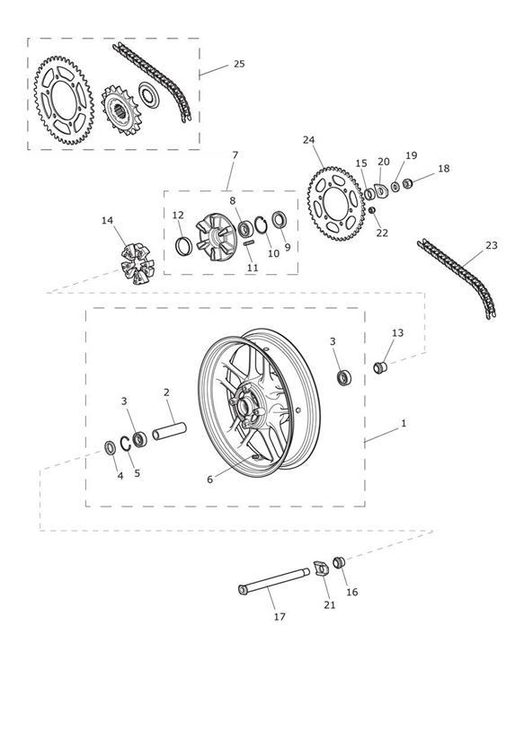 Diagram Rear Wheel & Final Drive for your 2015 Triumph Tiger  EXPLORER XR 