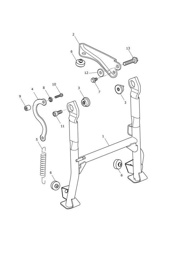 Diagram Centrestand - N/A to Low Ride Height Version for your 2017 Triumph Thruxton  1200 R 