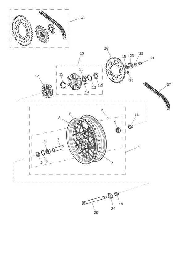 Diagram Rear Wheel & Final Drive for your 2015 Triumph Tiger  EXPLORER XR 