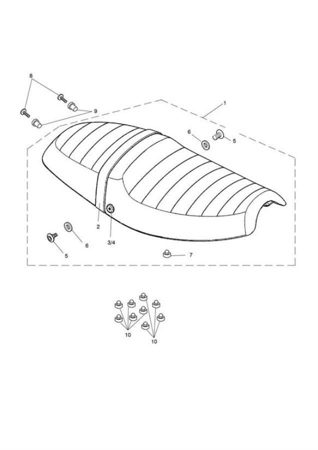 Diagram Seat - Newchurch Only for your 2010 Triumph Bonneville  from VIN 380777/ SE 