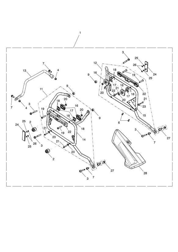 Diagram Mounting Kit, Panniers > 732934 for your Triumph Tiger  