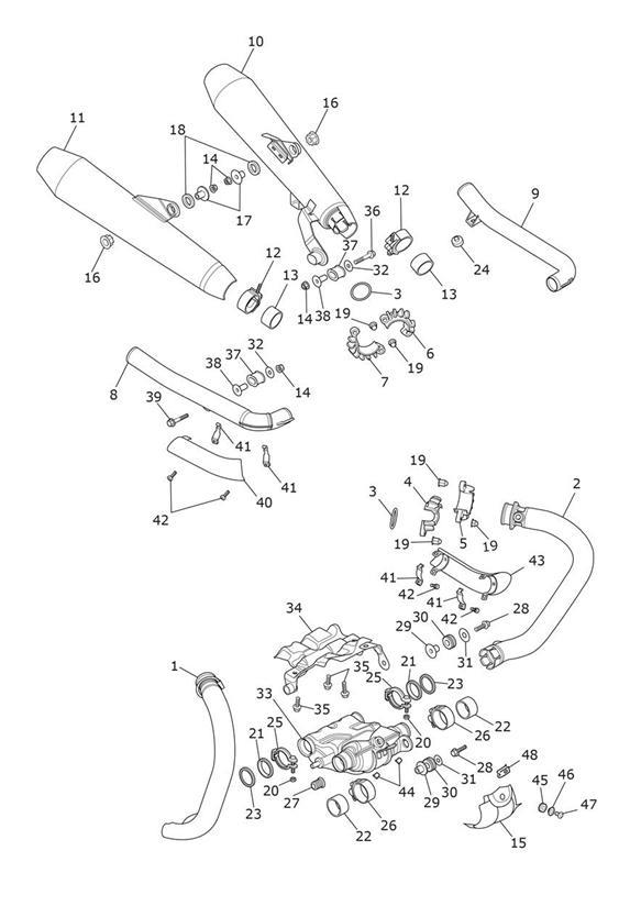 Diagram Exhaust System for your 2017 Triumph Bonneville  T100 EFI 