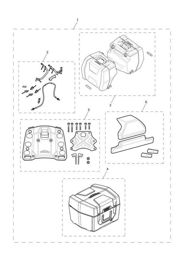 Diagram Adventure Luggage Pack for your Triumph Tiger  