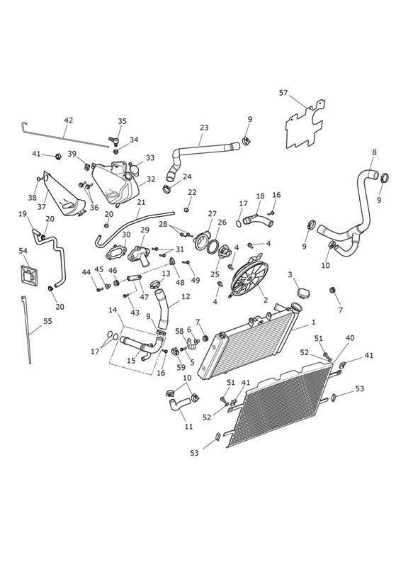 Diagram Cooling System for your 2020 Triumph Tiger  XRT 