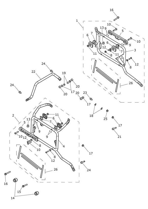 Diagram Mounting Frame, Panniers for your Triumph Tiger  