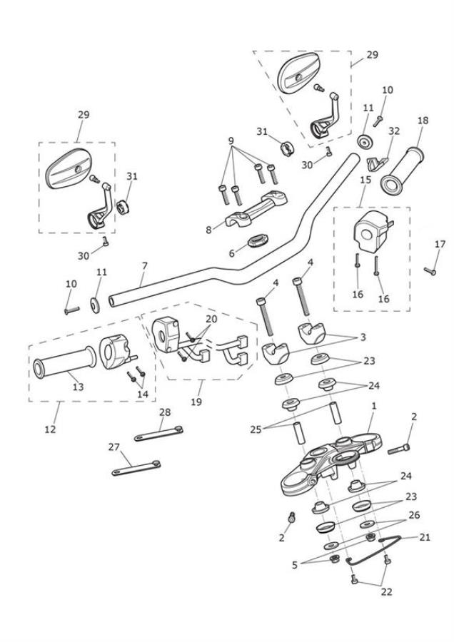 Diagram High Handlebars & Switches for your 2019 Triumph Scrambler 1200   