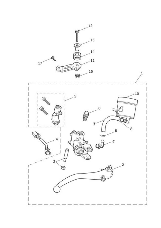 Full size assembly image of Front Brake Master Cylinder & Hoses (1/1)