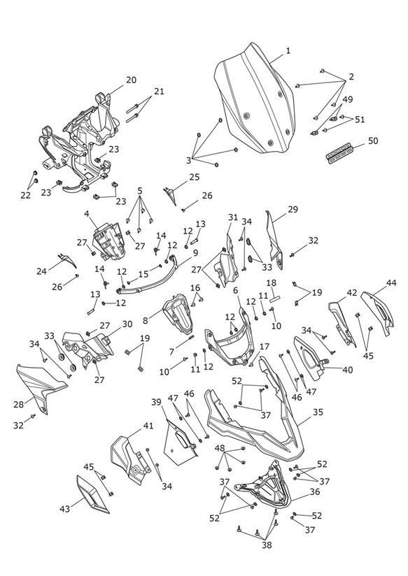 Diagram Cockpit Fairings for your Triumph Tiger  