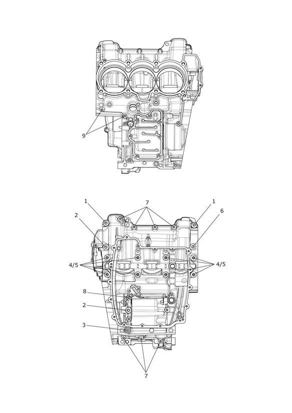 Diagram Crankcase Bolts for your 2016 Triumph Tiger   