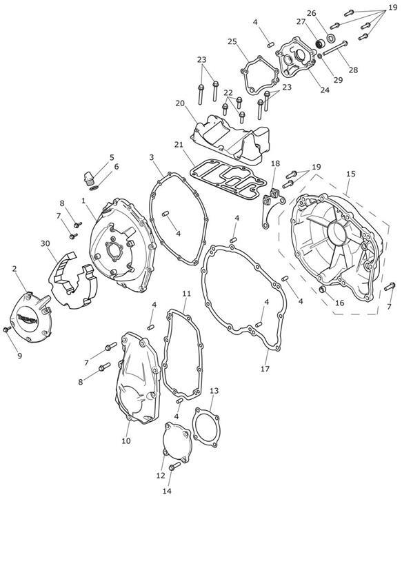 Diagram Engine Covers for your 2015 Triumph Tiger  EXPLORER XR 